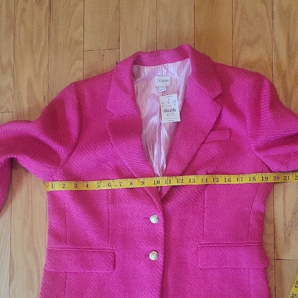 J. Crew Factory Schoolboy Tweed Blazer In Sweet Fuchsia - Picture 15 of 16